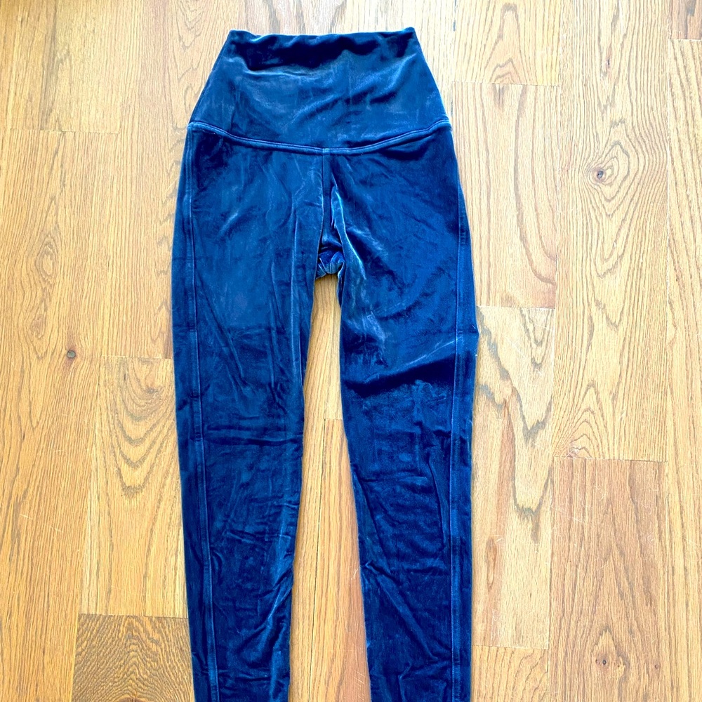 Shefit blue velvet leggings - small